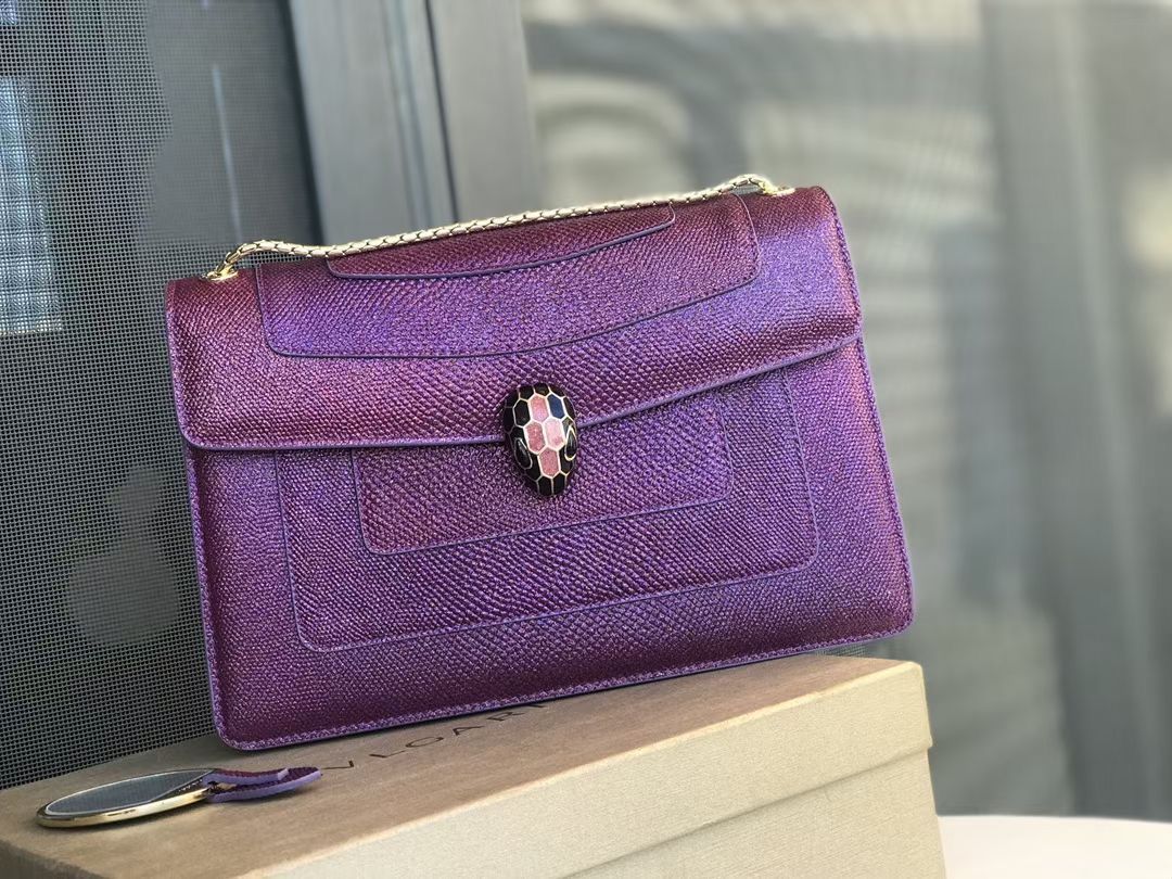 Bulgari Serpenti Chain Shoulder Bag – Tan