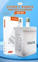 UK-04 2 Type C Ports 40W Fast Charger