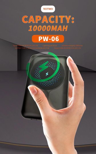 PW-06 10000mAh Wireless Power Bank