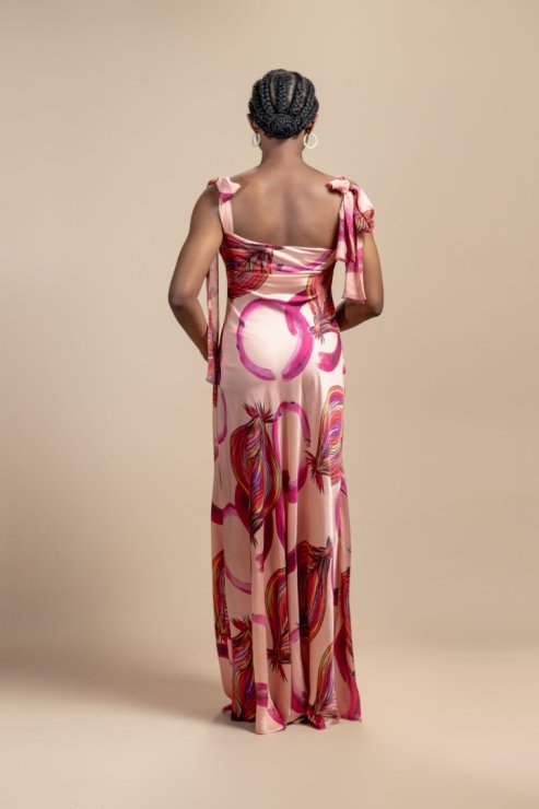 Lerie Slip Dress in Purple Albasa Print