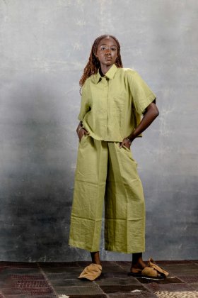 Linen Cropped Shirt & Culottes