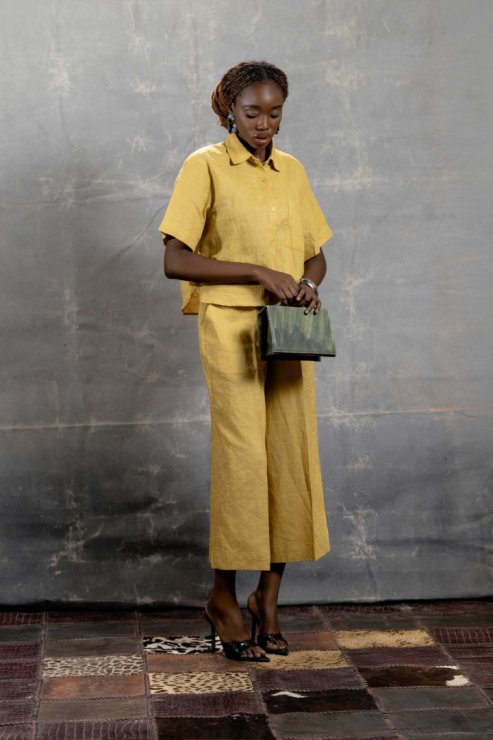 Linen Cropped Shirt & Culottes