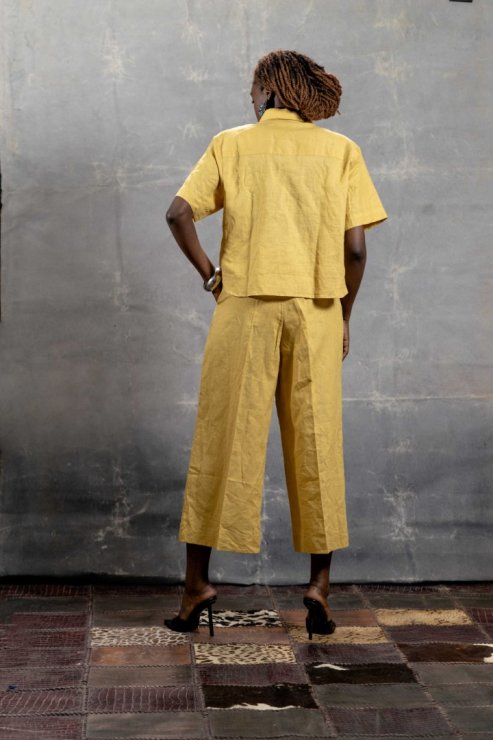 Linen Cropped Shirt & Culottes