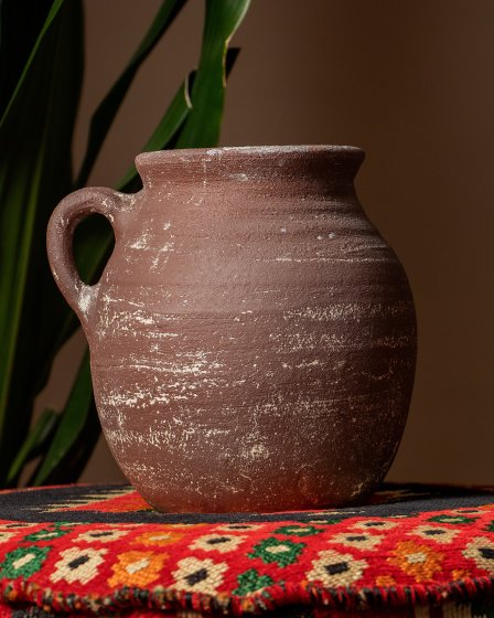Ribbed brown vase