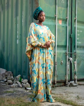 Gold and blue boubou