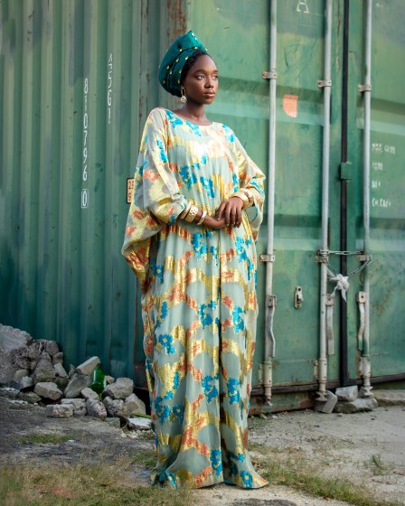 Gold and blue boubou